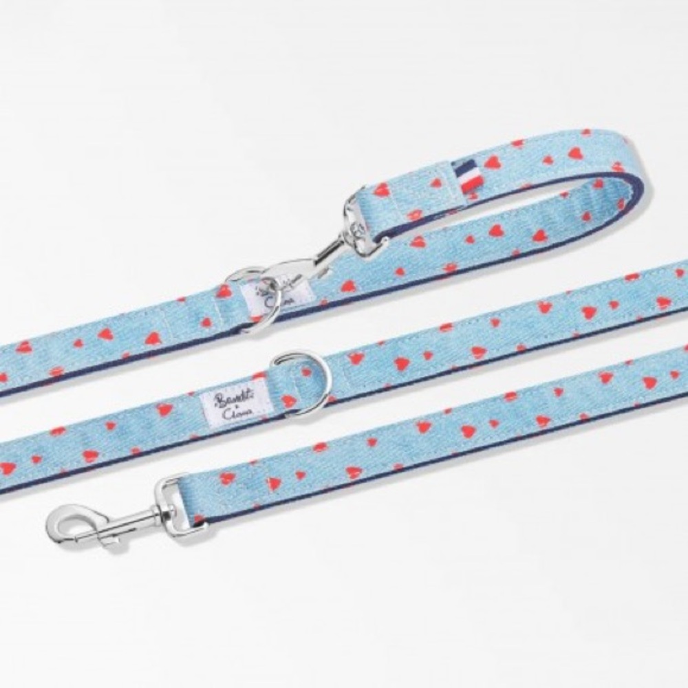 French bandit denim dog leash